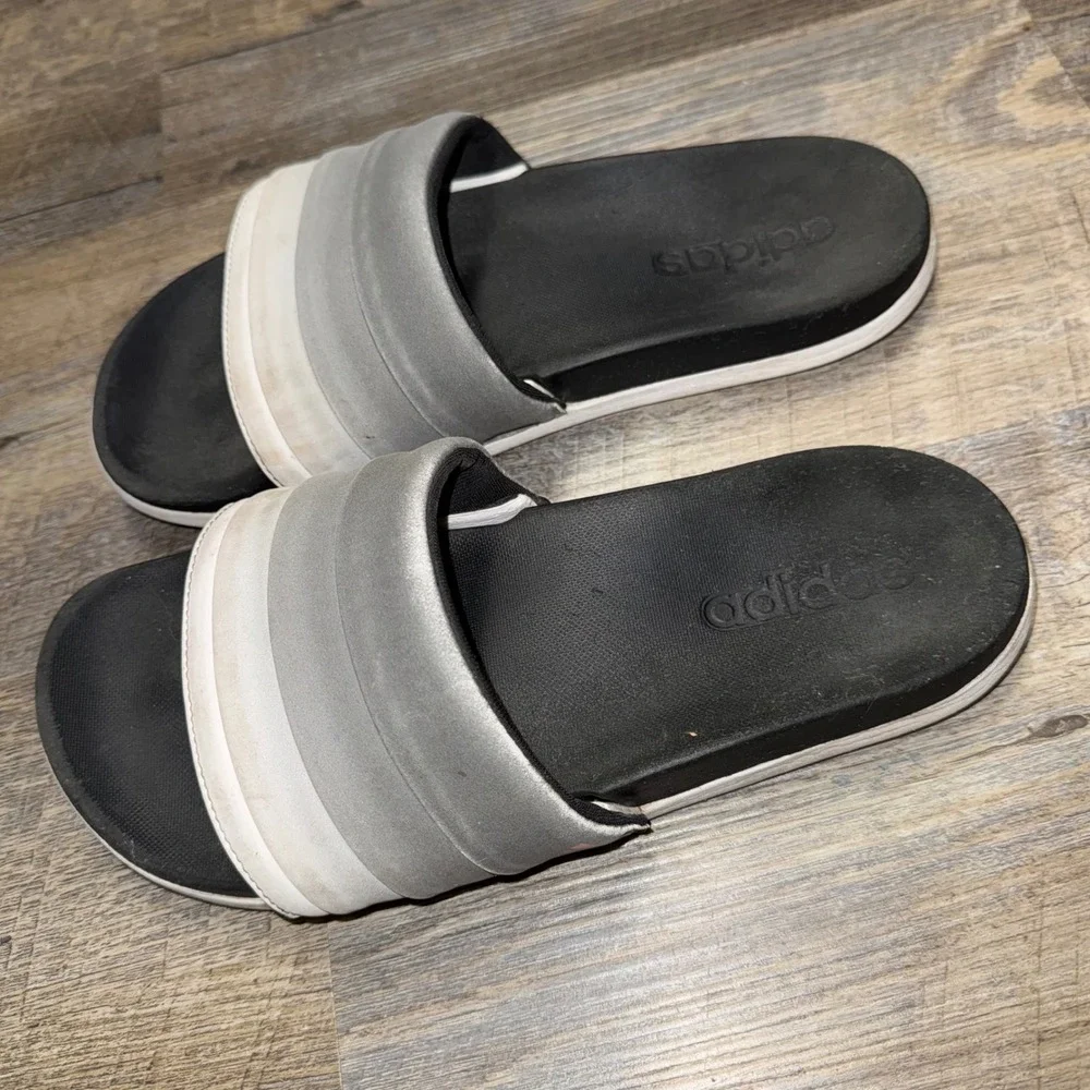 Adidas Adilette CF+ Armand Mens 7 Womens 8 Black Gray White Comfort Slides